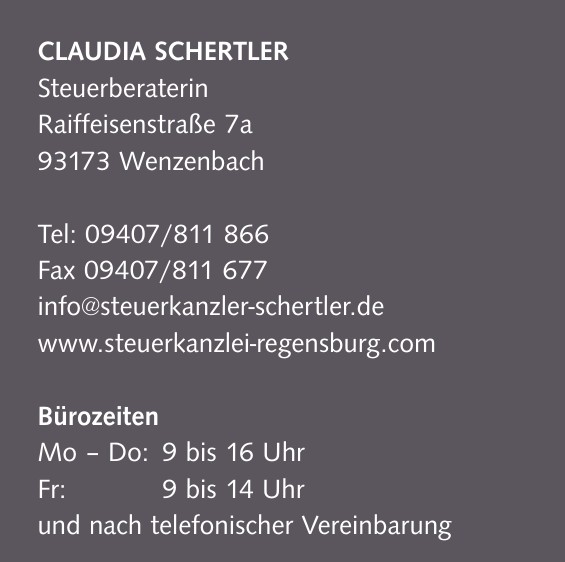 Claudia Schertler - Steuerberaterin Claudia Schertler - Steuerberaterin